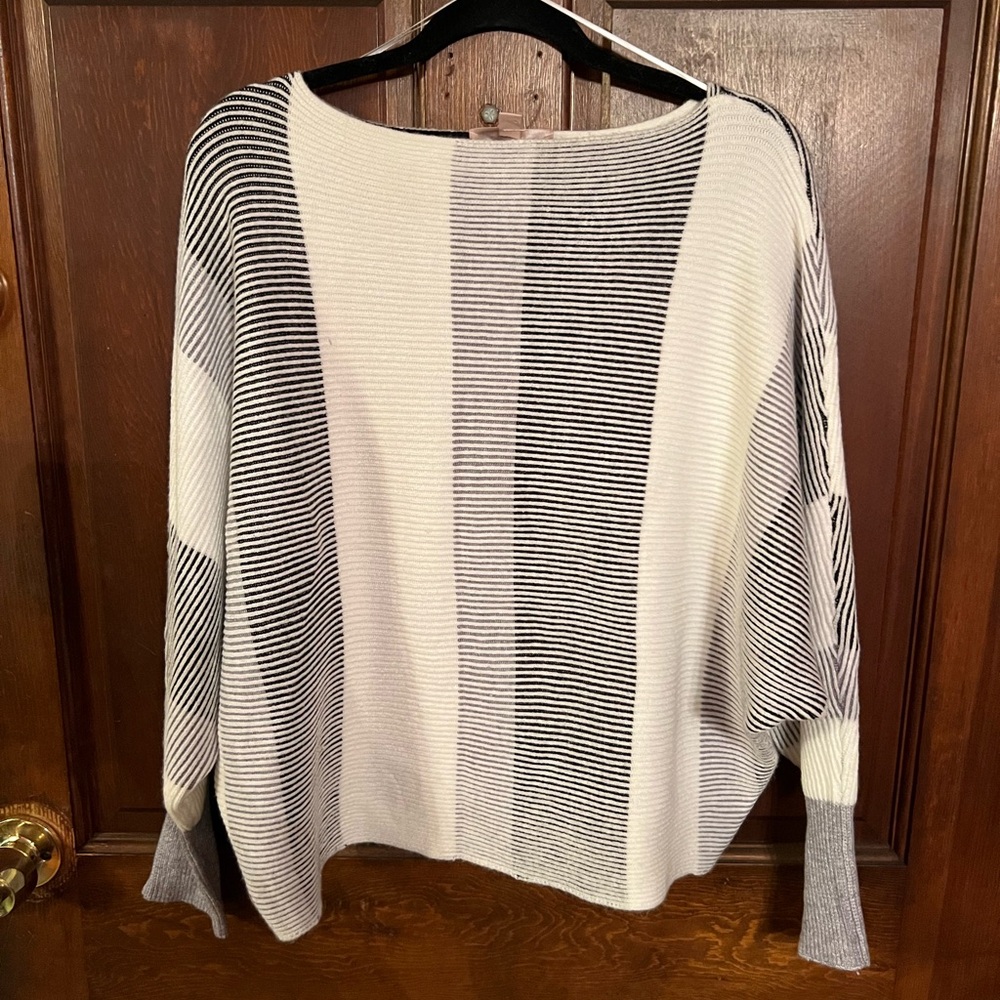 Philosophy batwing black and white sweater